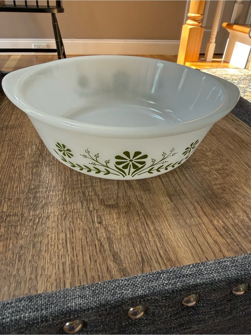 Vintage Glasbake | Green Crazy Daisy Casserole Dish | 2 QT J514 Made in USA